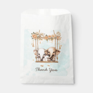 Cute Baby Elephant Gender Neutral Twin Baby Shower Favour Bags