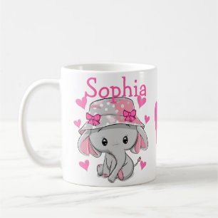 Cute Baby Elephant Girl Coffee Mug