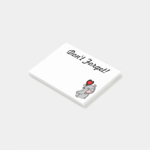 Cute Baby Elephant Holding a Heart Sweet Love Post-it Notes