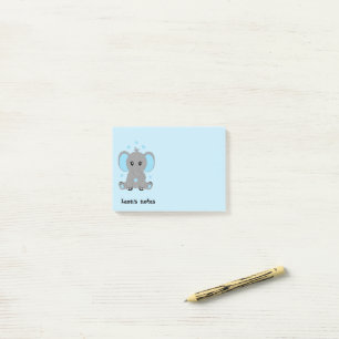 Cute baby elephant in blue, custom post-it notes