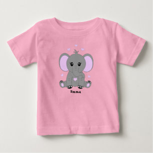 Cute baby elephant in pink for girls T-Shirt