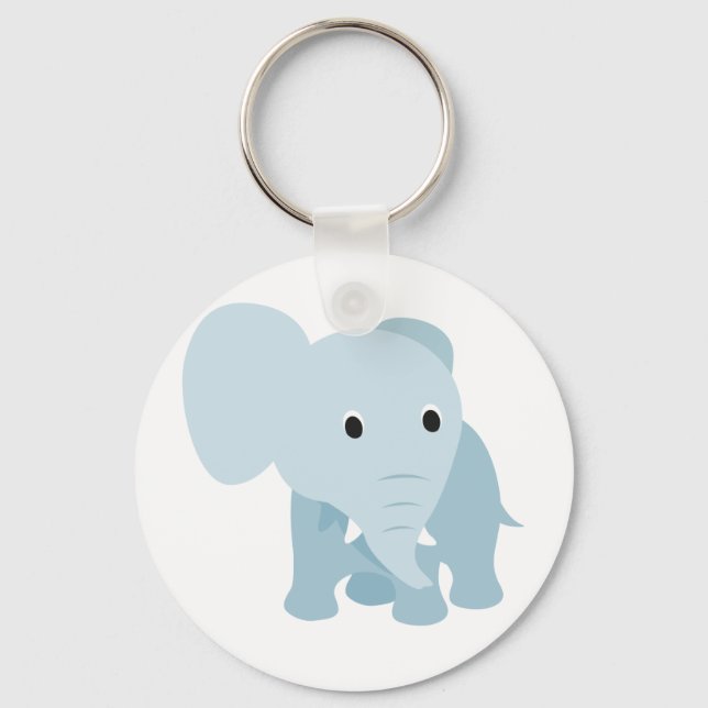 Cute Baby Elephant Key Ring (Front)