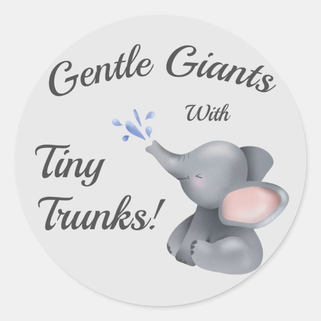 "Cute baby elephant kids stickers (Front)