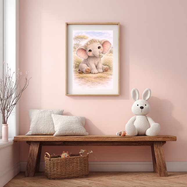 Cute Baby Elephant Nursery Room Kids Poster (Creator Uploaded)