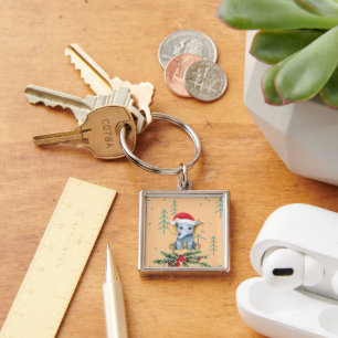 Cute Baby Elephant Safari Theme Key Ring