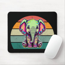 Cute Baby Elephant sitting digital illustration
