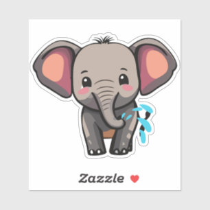 Cute Baby Elephant Spraying Water From Trunk
