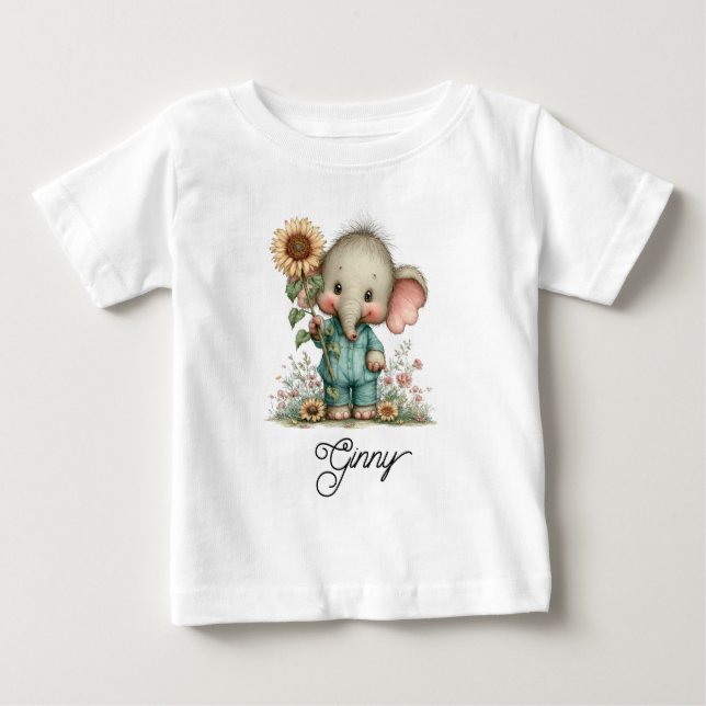 Cute Baby Elephant T-Shirt (Front)