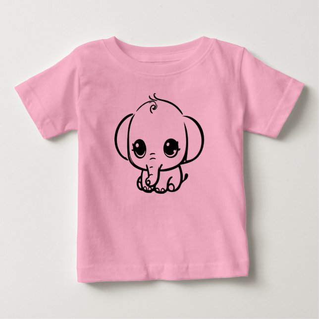 Cute Baby Elephant T-Shirt (Front)