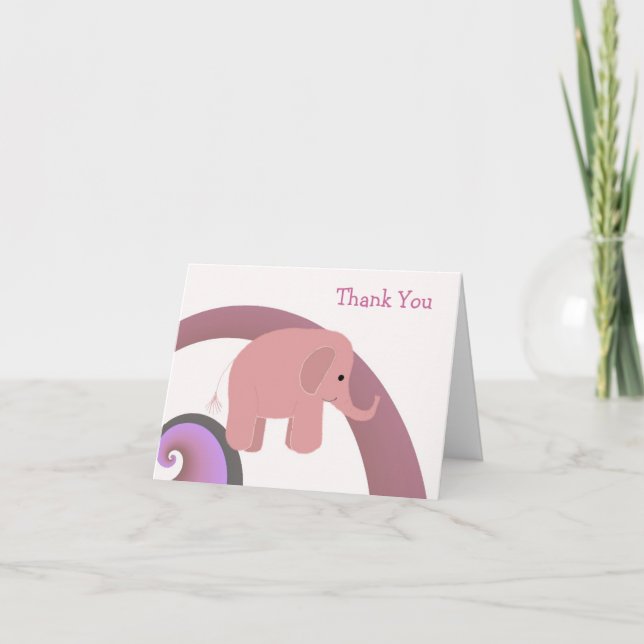Cute Baby Elephant Thank You (Front)