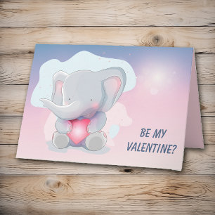 Cute Baby Elephant Valentine Card