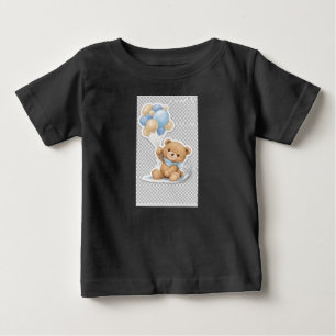 Cute Baby Elephant with Blue Balloons Baby Showe T-Shirt