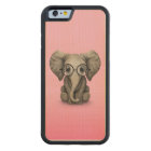 Cute Baby Elephant with Reading Glasses Pink