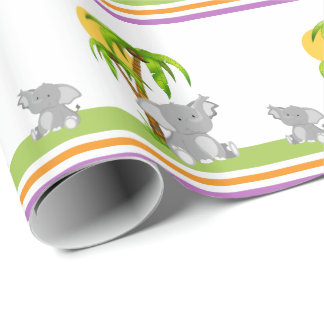 Cute Baby Elephant Wrapping Paper