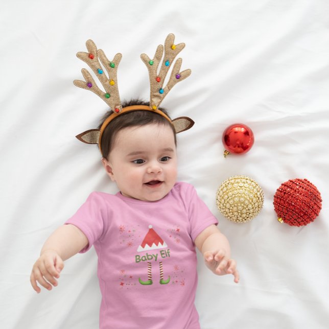 Cute Baby Elf & Snowflake Christmas Baby Bodysuit (Creator Uploaded)