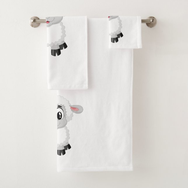 Cute Baby Farm Lamb Bath Towel Set (Insitu)