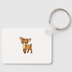 Cute Baby Fawn Cartoon Woodland Deer Nursery Illus Key Ring