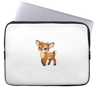 Cute Baby Fawn Cartoon Woodland Deer Nursery Illus Laptop Sleeve
