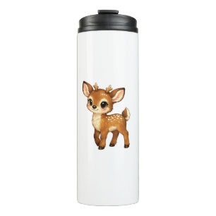 Cute Baby Fawn Cartoon Woodland Deer Nursery Illus Thermal Tumbler