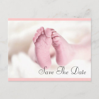 Cute Baby Feet Announcement Postcard