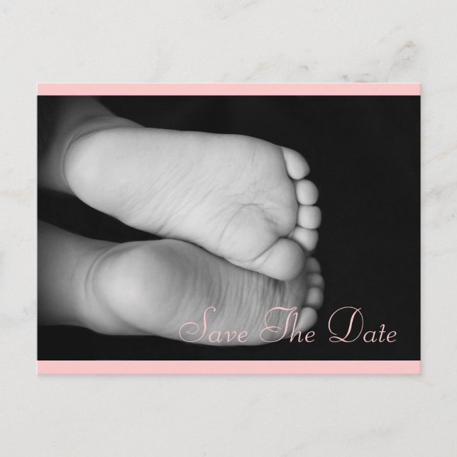 Cute Baby Feet Announcement Postcard (Front)