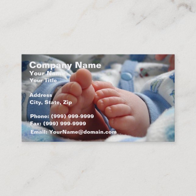 Cute Baby Feet Business Card (Front)