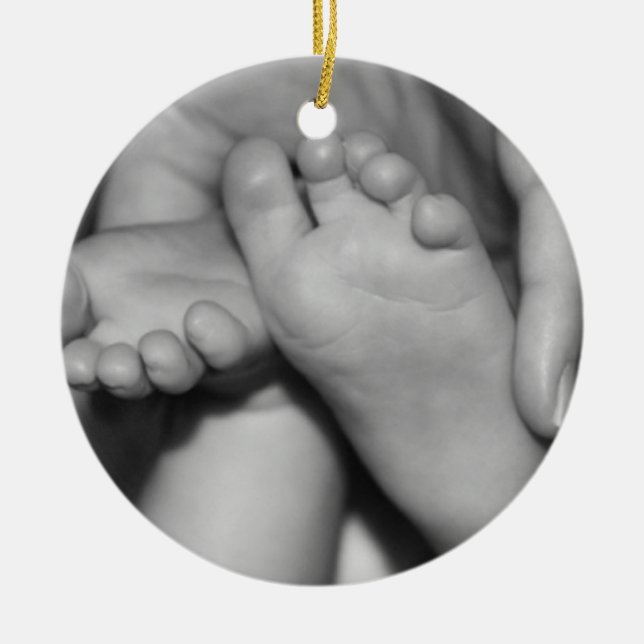 Cute Baby Feet Ceramic Tree Decoration (Front)