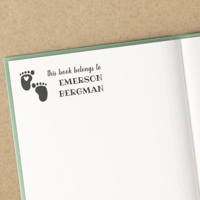 Cute Baby Feet Heart This Book Belongs To Rubber Stamp (Creator Uploaded)