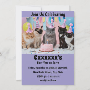 Cute Baby First Birthday Invitation