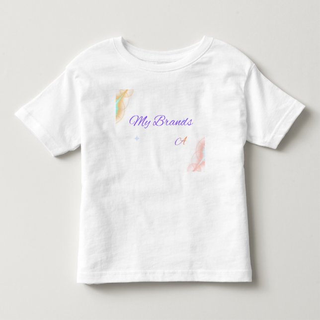 Cute Baby Footprints & Text Toddler T-Shirt (Front)