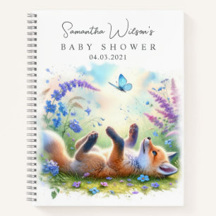Cute Baby Fox Baby Shower Guest Book