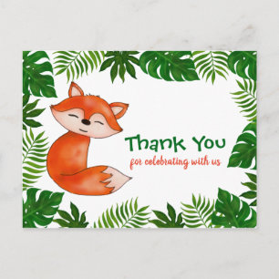 Cute Baby Fox   Baby Shower   Thank You Postcard
