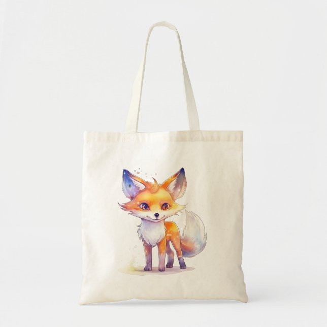 Cute Baby Fox Budget Tote Bag (Front)