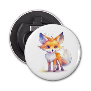 Cute Baby Fox Button Bottle Opener