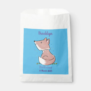 Cute baby fox cartoon illustration favour bags