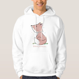 Cute baby fox cartoon illustration hoodie