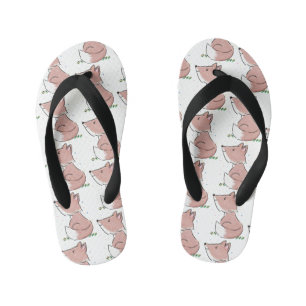 Cute baby fox cartoon illustration kid's jandals