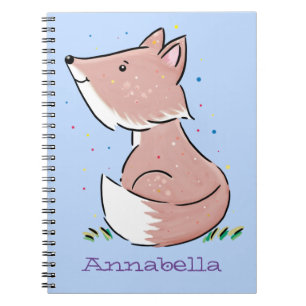 Cute baby fox cartoon illustration notebook