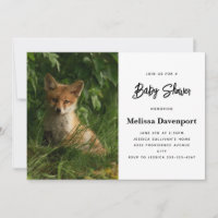 Cute Baby Fox in a Green Forest Baby Shower