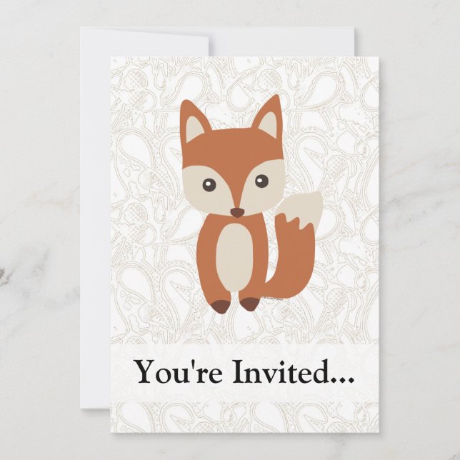 Cute Baby Fox Invitation (Front)
