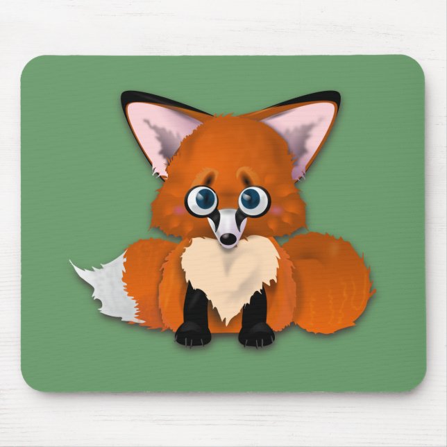 Cute Baby Fox Mouse Pad (Front)