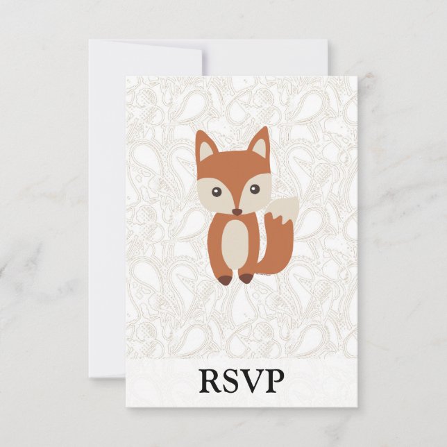 Cute Baby Fox RSVP Card (Front)