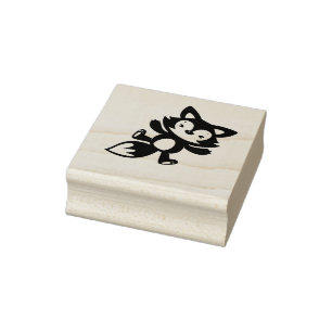 Cute Baby Fox Rubber Stamp