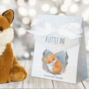 Cute Baby Fox Snowly Winter Baby Shower Favour Box