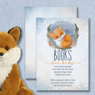 Cute Baby Fox Snowly Winter books for baby ticket  Enclosure Card