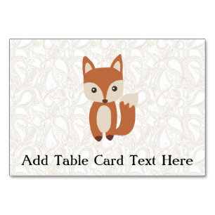 Cute Baby Fox Table Number