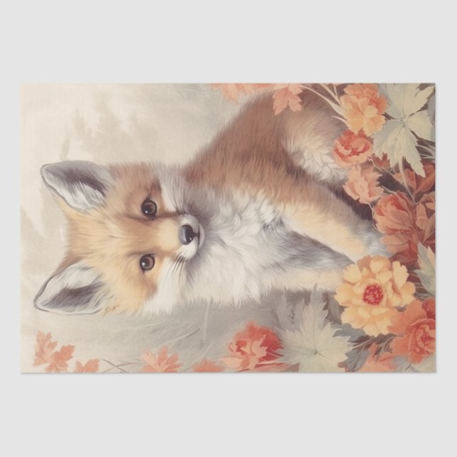 Cute Baby Fox Tissue Paper (Front)