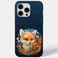 Cute Baby Fox with flowers Paper Cutout