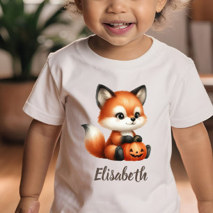 Cute Baby Fox with Pumpkin Personalised T-Shirt  