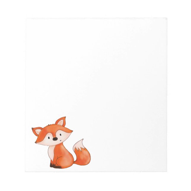 Cute Baby Fox  | Woodland Animal Notepad (Front)